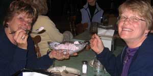 Lynn and Gwen enjoy sharing Huckleberry ice cream.