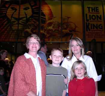 Our family at the Broadway production of  the Lion Kin