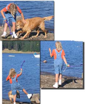 Courtney and Morgan playing at Howard Prairie Lake