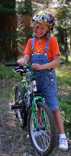 Courtney on her bike