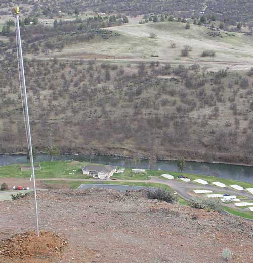 The flag pole marks the location of the lodge to be built overlooking the Blue Heron RV Resort.