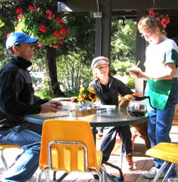 Dale, Mindy and I are being served breakfast by Linda at the resort restaurant.