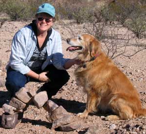 Hiking in the desert behind the Saguaro RV Park