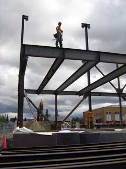 Construction begins on the framing