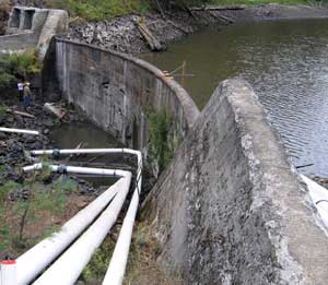 The Little Hyatt Lake dam is in very bad condition