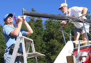 Don't forget to put the wind indicator on top of the mast before raising it.