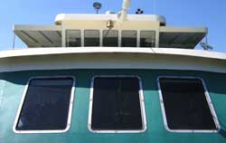 From the bow looking toward the stern