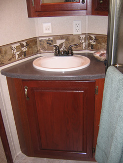 Wash basin with corian counter top