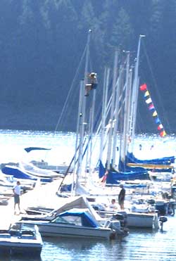 Climbing the mast