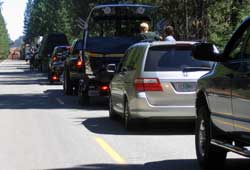 Road construction backup on highway 89