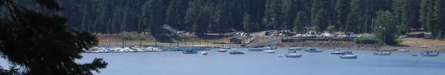 View across the lake to the marina