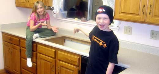 New countertops are installed