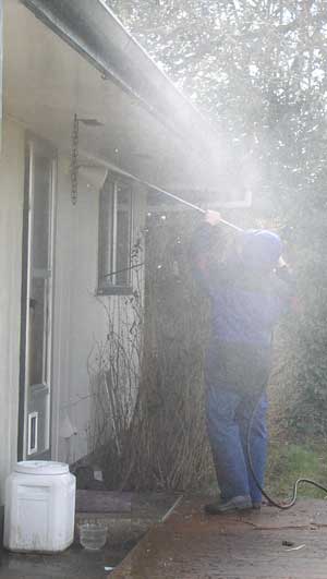 Pressure wash the house