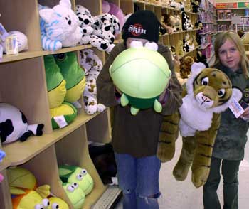 Dustin and Courtney in Toys-R-US
