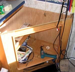 Counter top is removed to install all wires