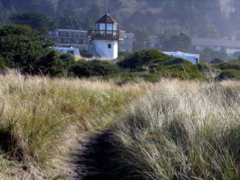 A look back from the ocean toward the RV park.