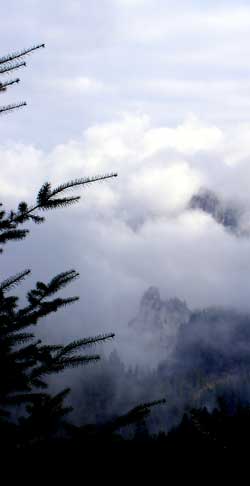 A stormy February scene from our camp site.