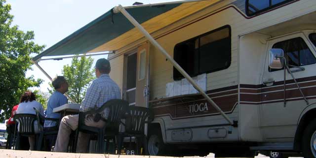 Lunch from a parking lot motor home