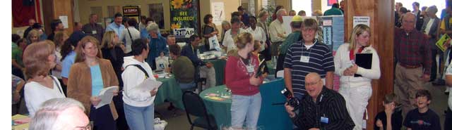 Participants and exibitors at the fair